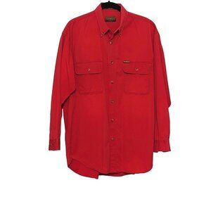 Tango by Max Raab Long Sleeve Button Down Casual Shirt Dark Red Mens Size Medium